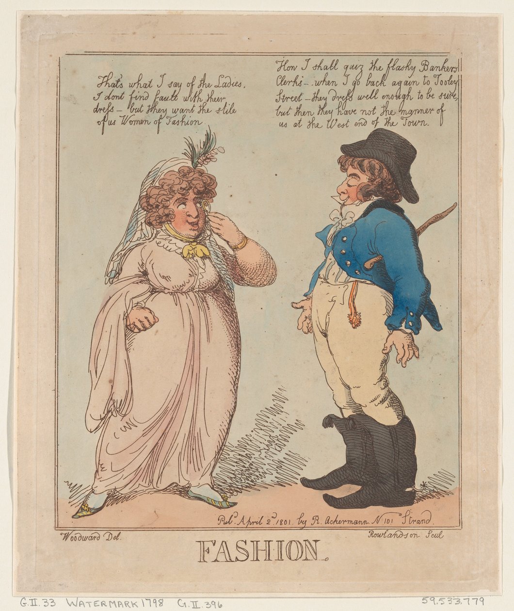 Mode, 2 april 1801 door Thomas Rowlandson