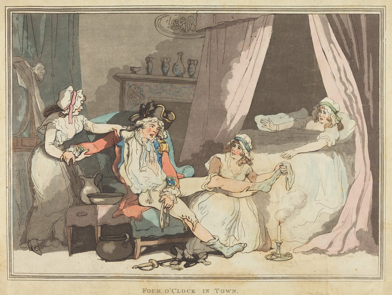Vier uur in de stad door Thomas Rowlandson