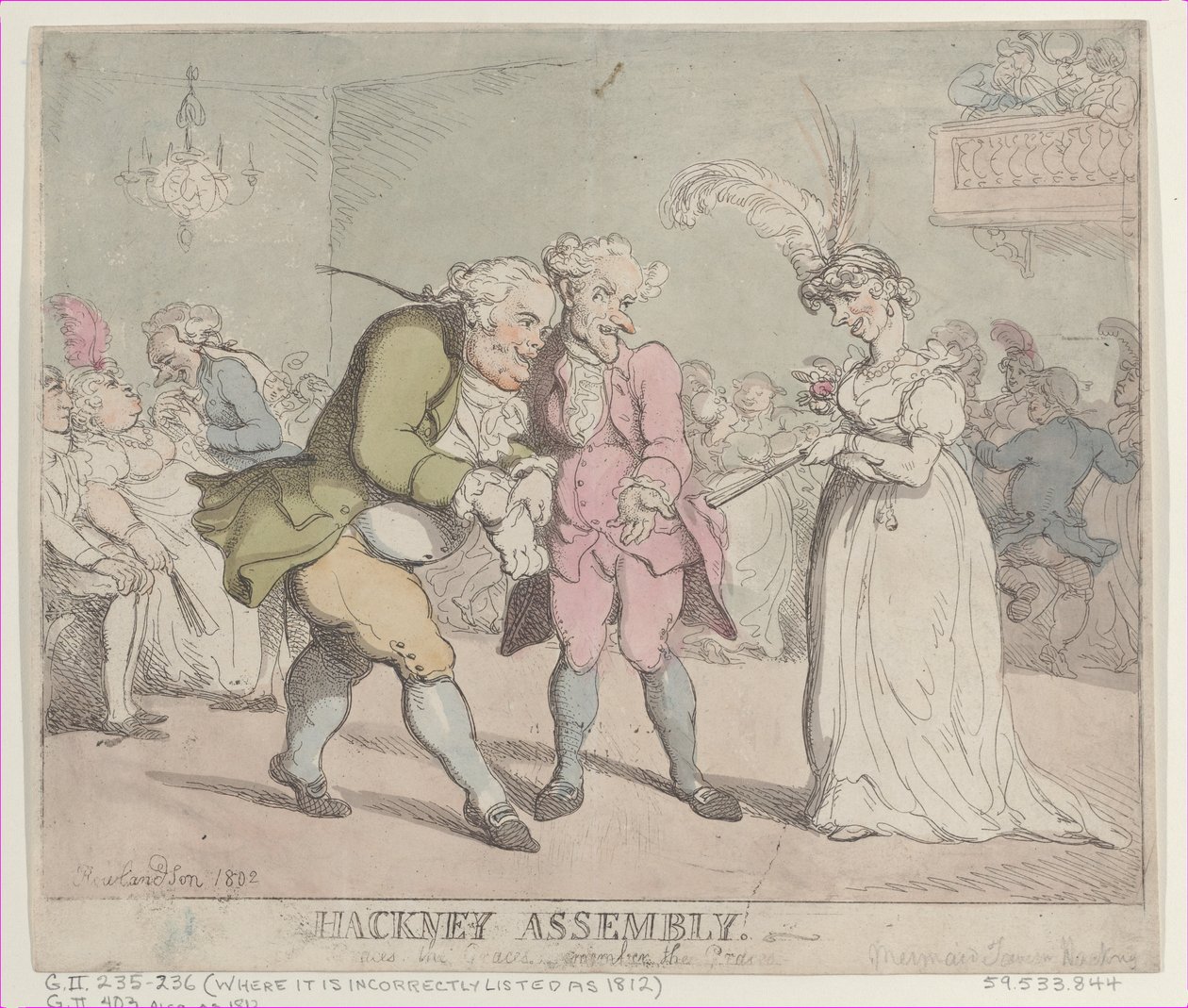 Hackney Assembly, 1802 door Thomas Rowlandson