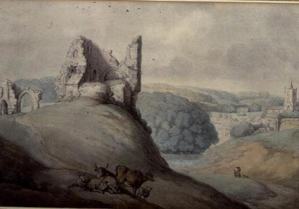 Harborough Kasteel, Yorkshire door Thomas Rowlandson