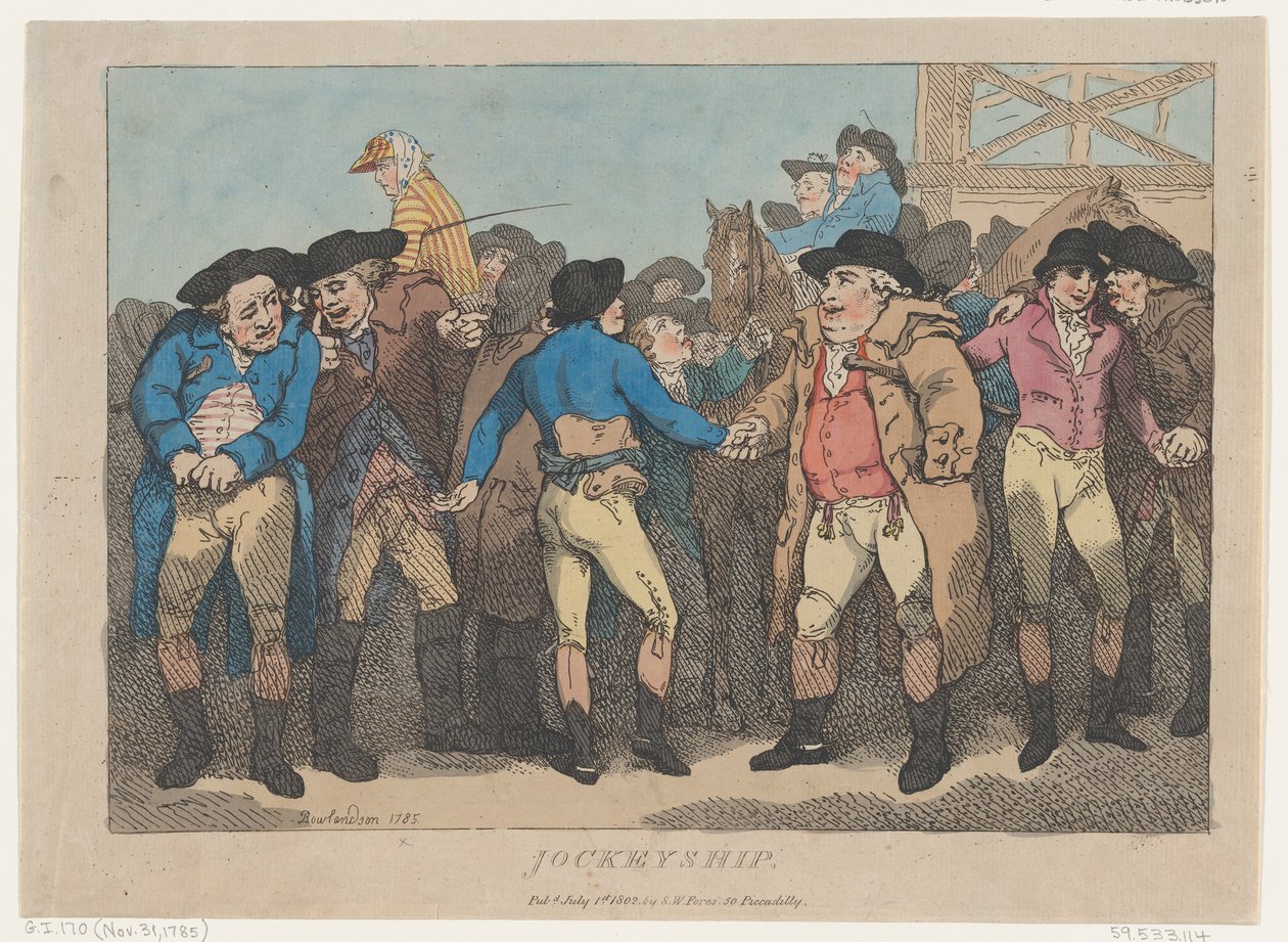 Jockeyschap, 1 juli 1802 door Thomas Rowlandson