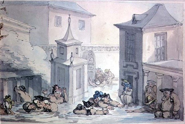Matthew Brambles reis naar het bad door Thomas Rowlandson