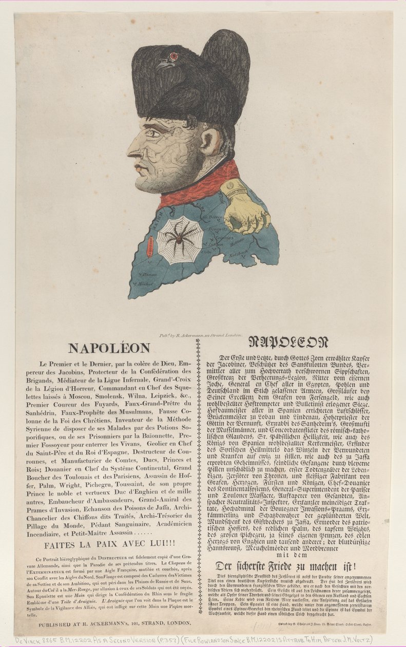 Napoleon, maart 1814 door Thomas Rowlandson