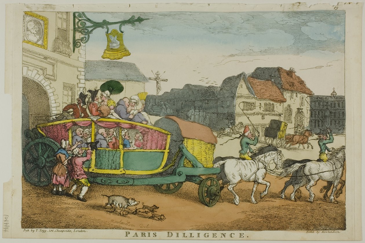 Parijse diligence door Thomas Rowlandson