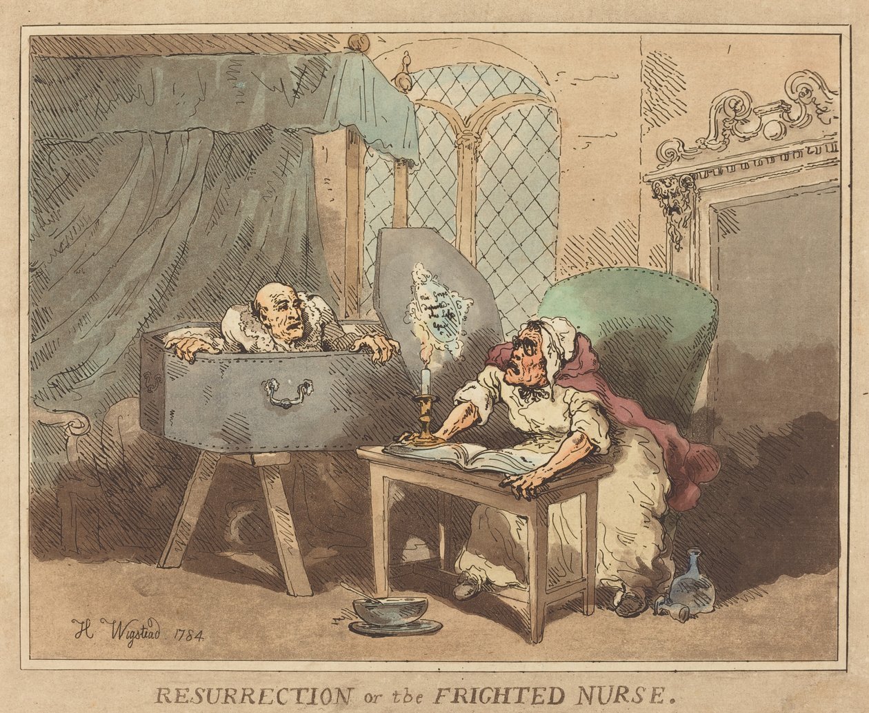 Opstanding, of De Geschrokken Verpleegster door Thomas Rowlandson
