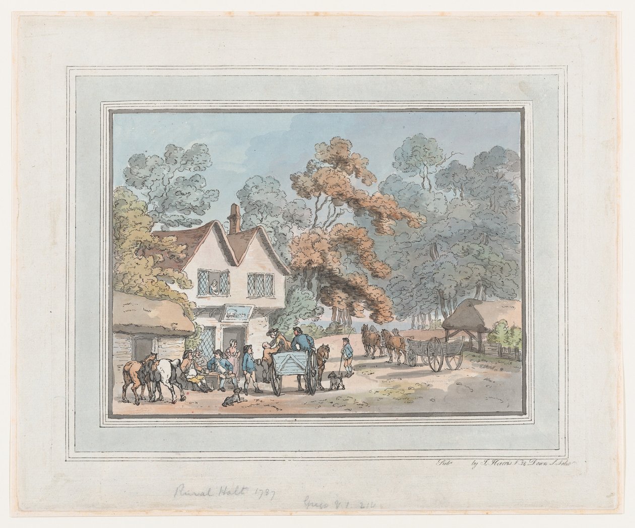 Landelijke halte, 1787 door Thomas Rowlandson