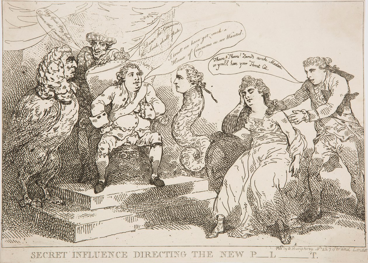 Geheime invloed die de nieuwe P-l-t stuurt door Thomas Rowlandson