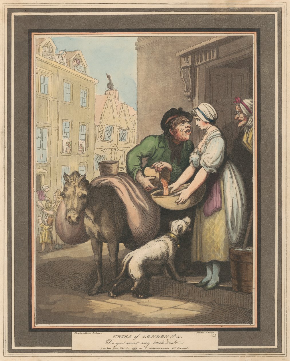 Set van acht: Kreten van Londen door Thomas Rowlandson