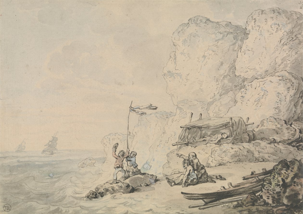 Schipbreukelingen door Thomas Rowlandson