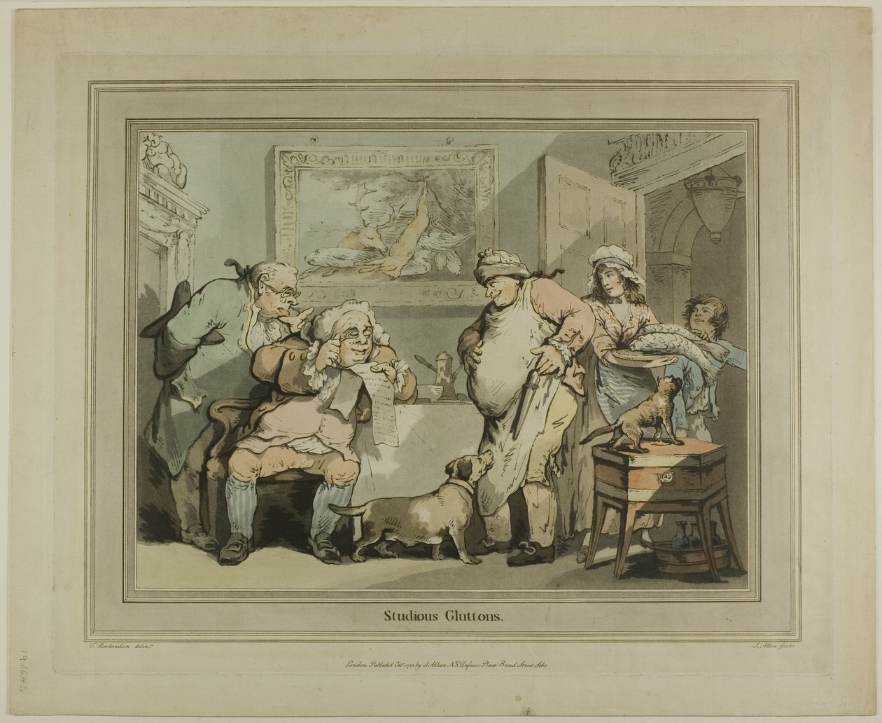 Studieuze veelvraten door Thomas Rowlandson