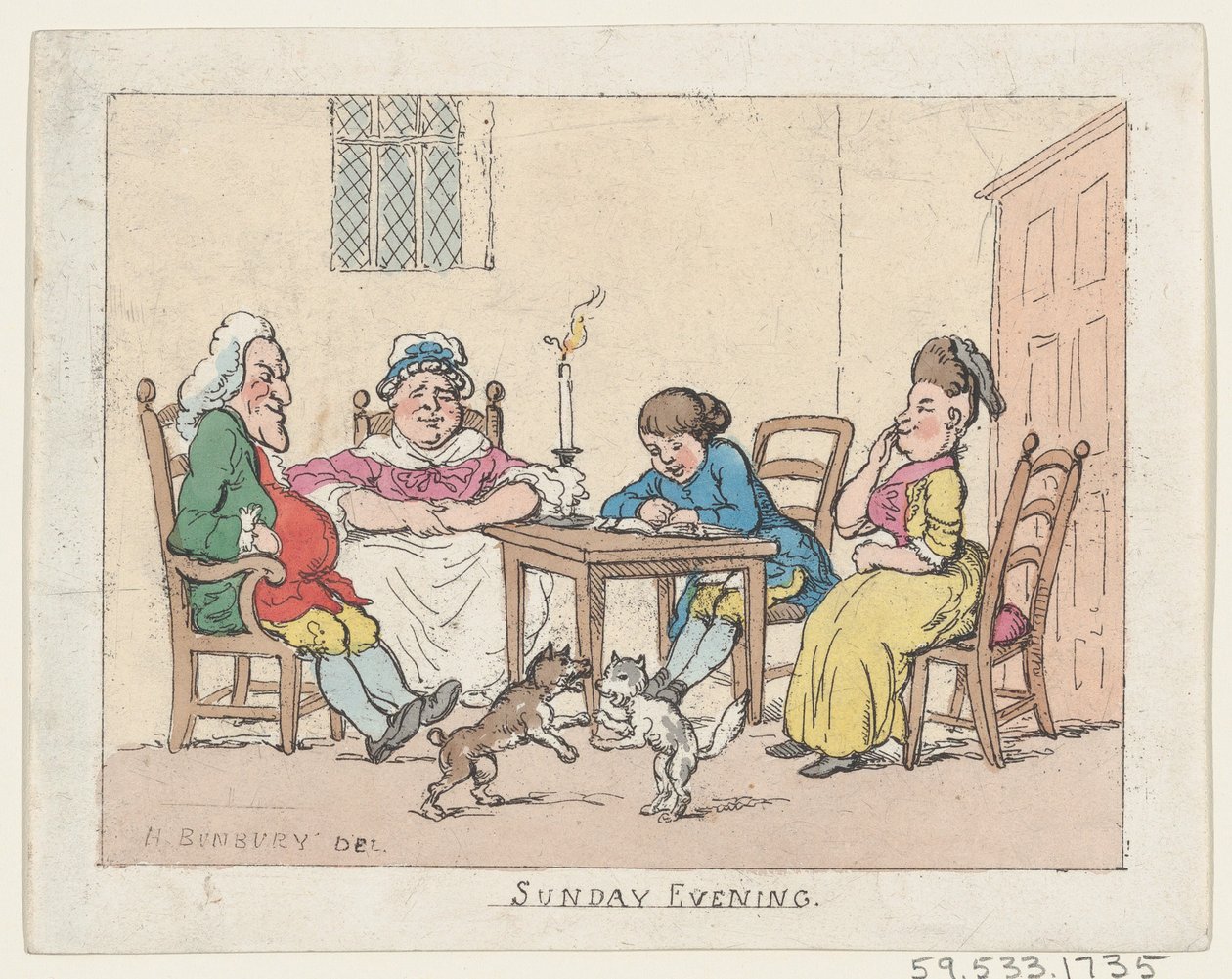 Zondagavond door Thomas Rowlandson
