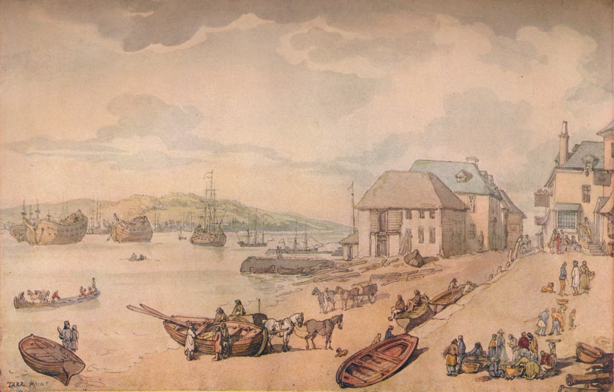 Tarr Point Torpoint, Plymouth, 18e eeuw door Thomas Rowlandson