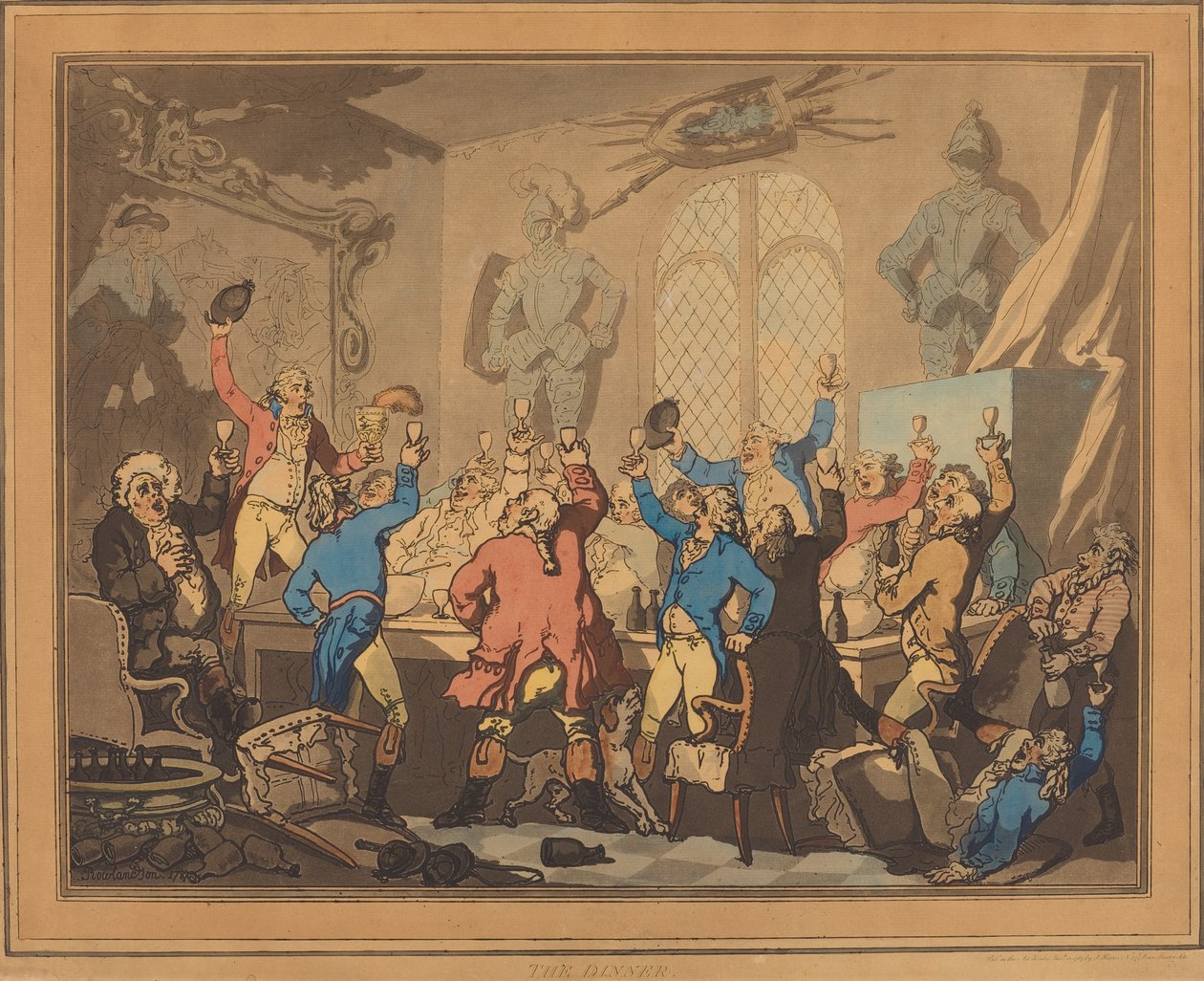 Het diner door Thomas Rowlandson
