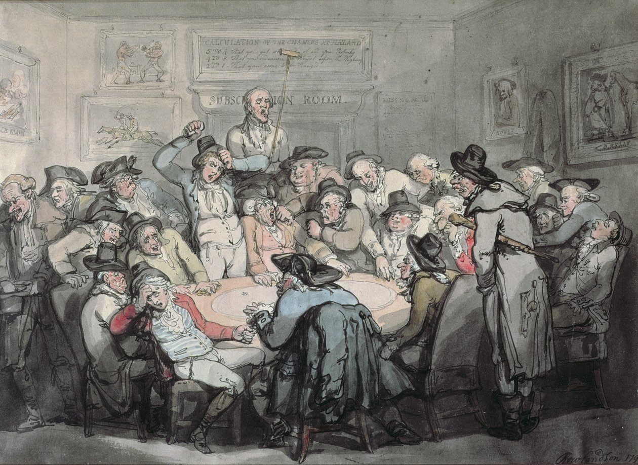 De Hazard-kamer door Thomas Rowlandson