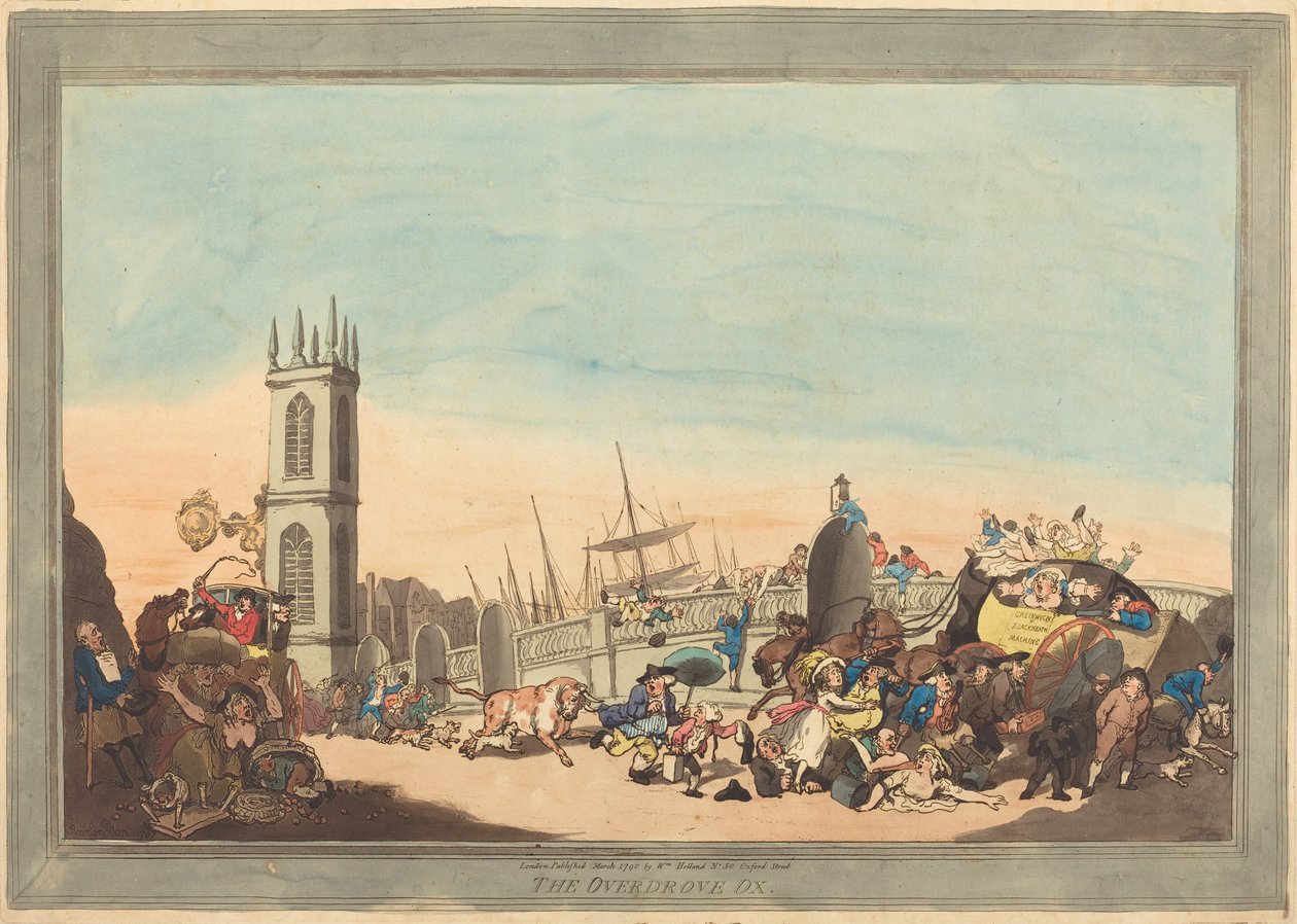 De Overdreven Os, 1787 door Thomas Rowlandson