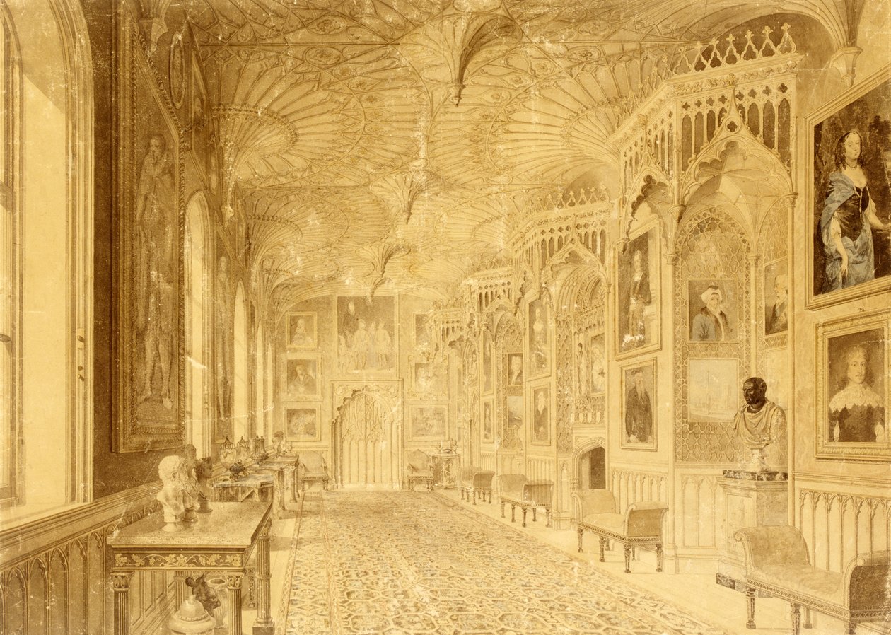 Lange galerij in Strawberry Hill, Twickenham door Thomas Sandby