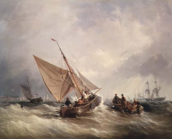 Scheepsscène door Thomas Sewell Robins
