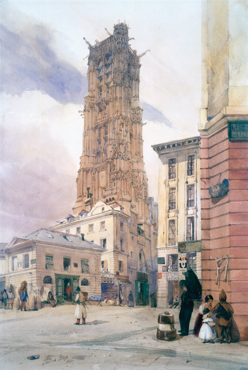 St Jacques Toren, 1834 door Thomas Shotter Boys