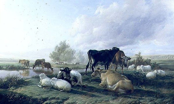 In de White Hall Meadows, Canterbury door Thomas Sidney Cooper