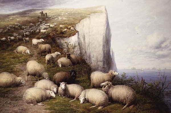 Op de Kentse kliffen door Thomas Sidney Cooper