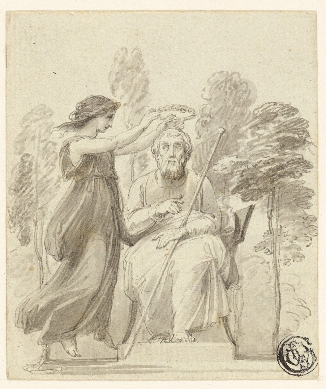Homerus kronen door Thomas Stothard