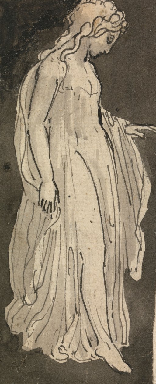 Meisje, volledige lengte, naar rechts gericht door Thomas Stothard