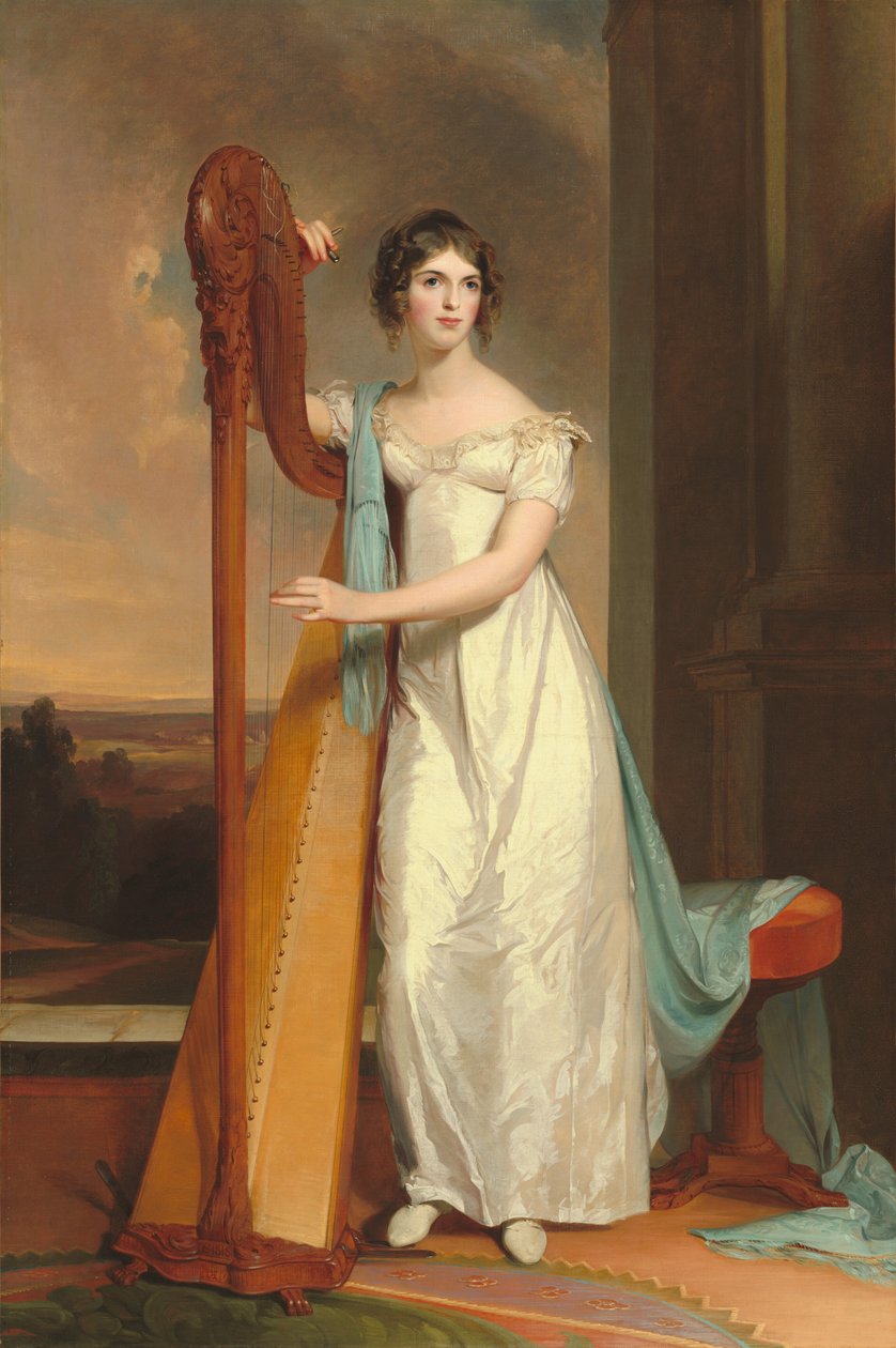 Dame met een harp: Eliza Ridgely door Thomas Sully