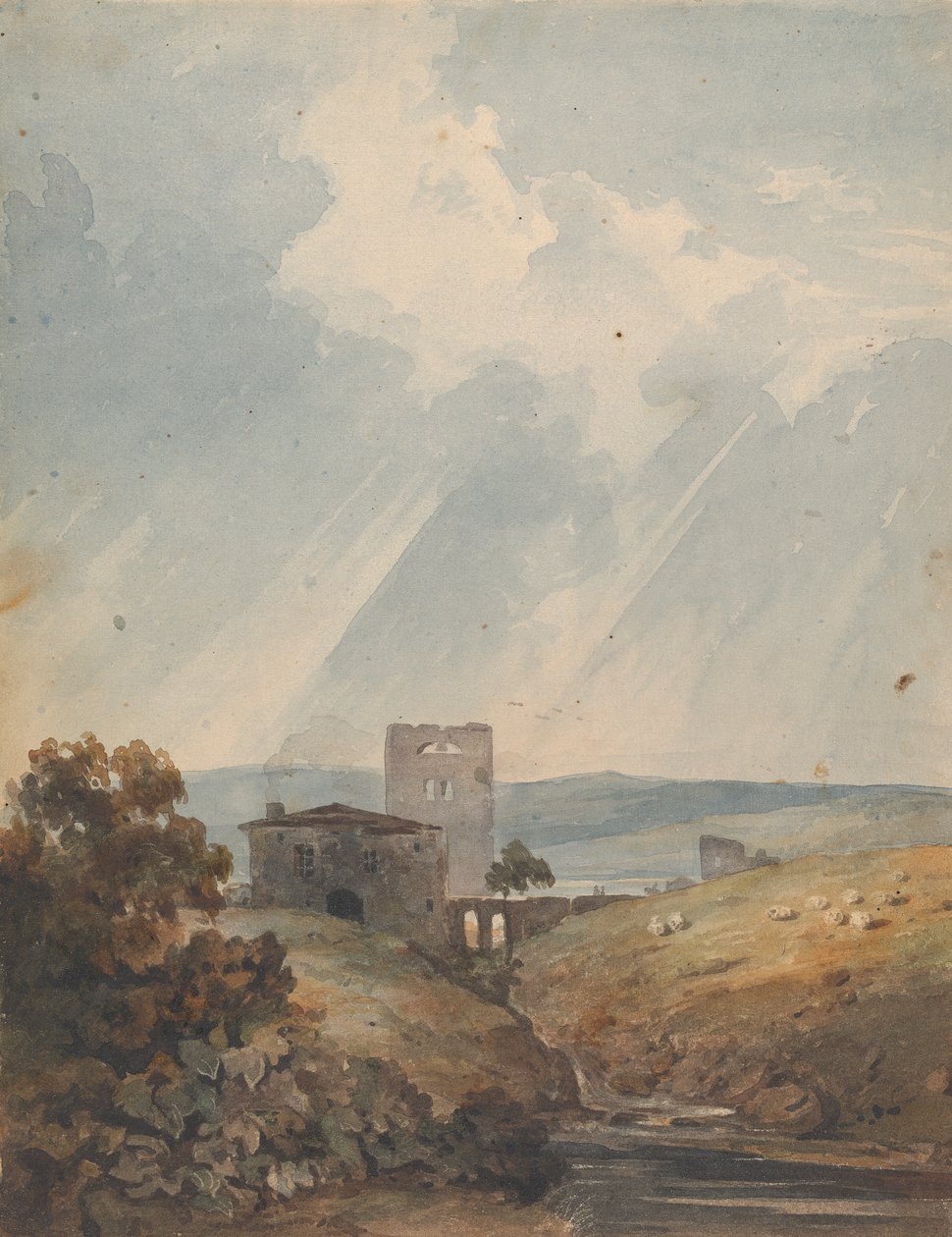 Landschap met Kasteel, Heuvels en Bergen door Thomas Sully