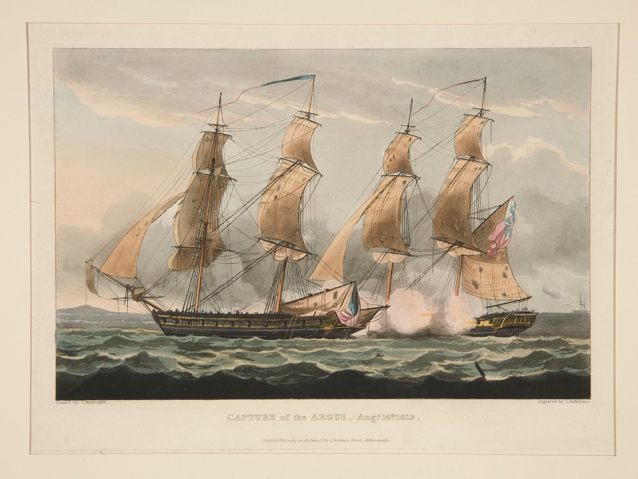 Verovering van de Argus, 14 augustus 1813 door Thomas Sutherland