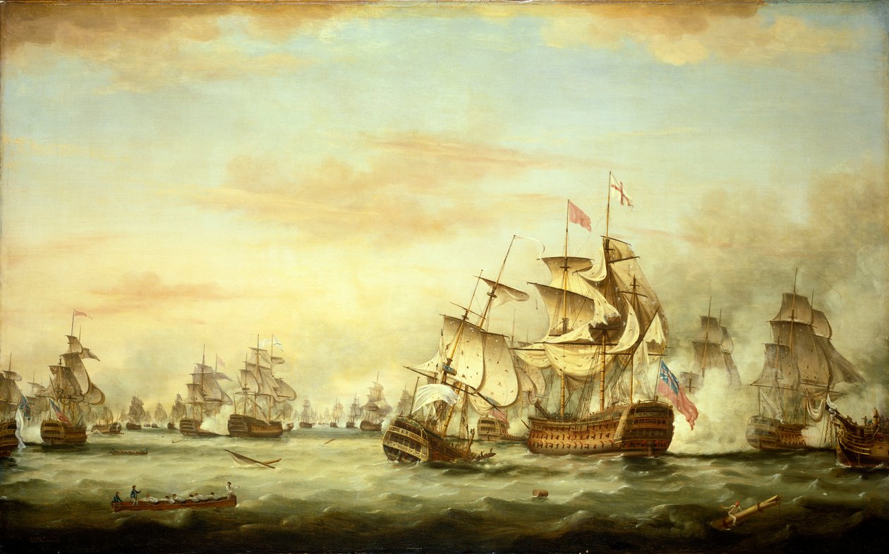 De Slag bij de Heiligen door Thomas Whitcombe