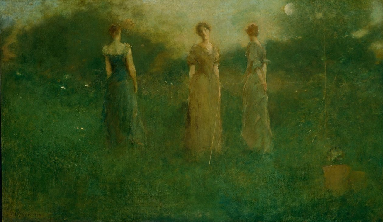 In de tuin door Thomas Wilmer Dewing