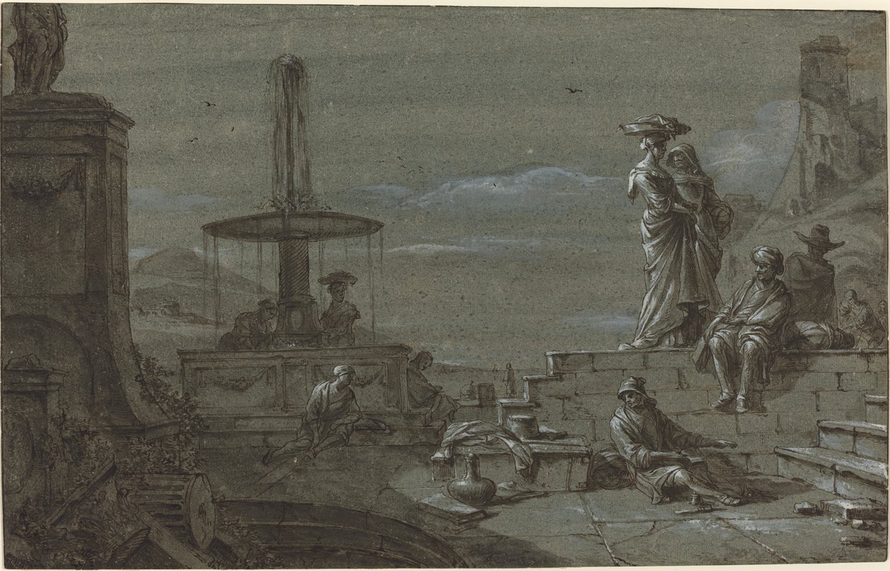 Piazza bij maanlicht door Thomas Wyck