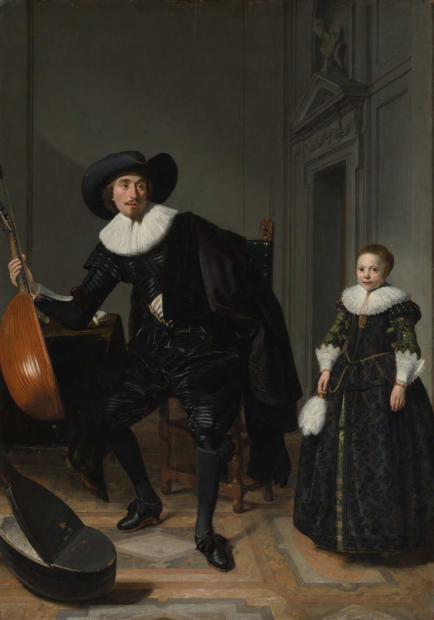 Een muzikant en zijn dochter door Thomas de Keyser