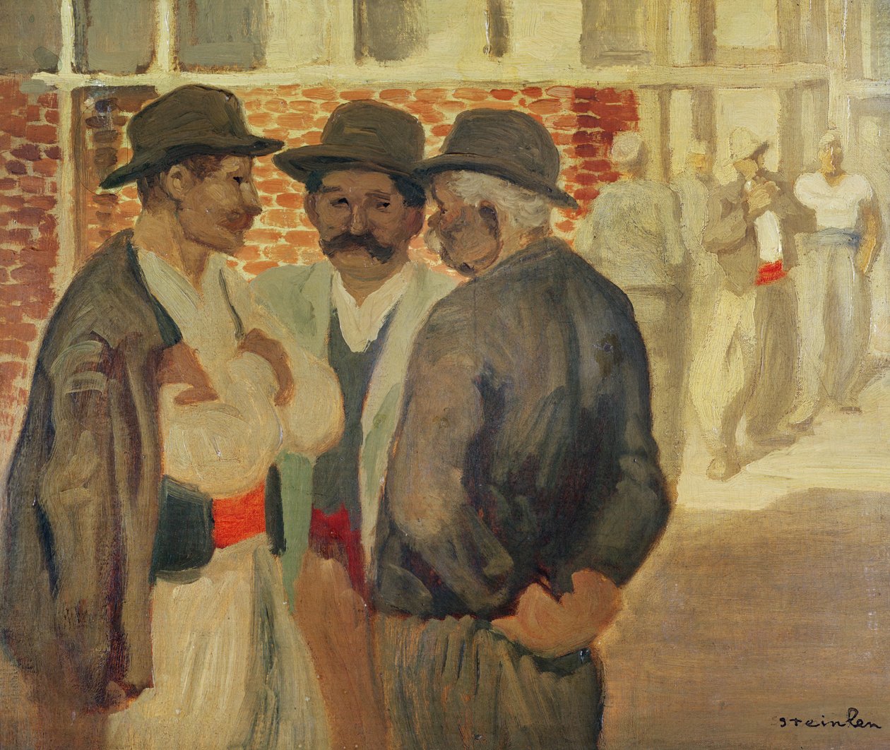 Bouwvakkers door Théophile Alexandre Steinlen