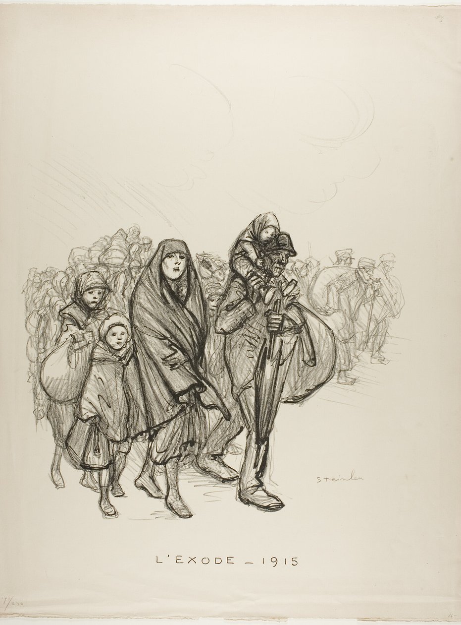 Exodus - 1915 door Théophile Alexandre Pierre Steinlen