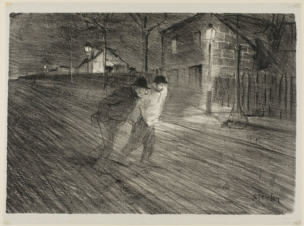 Caulincourtstraat door Théophile Alexandre Pierre Steinlen