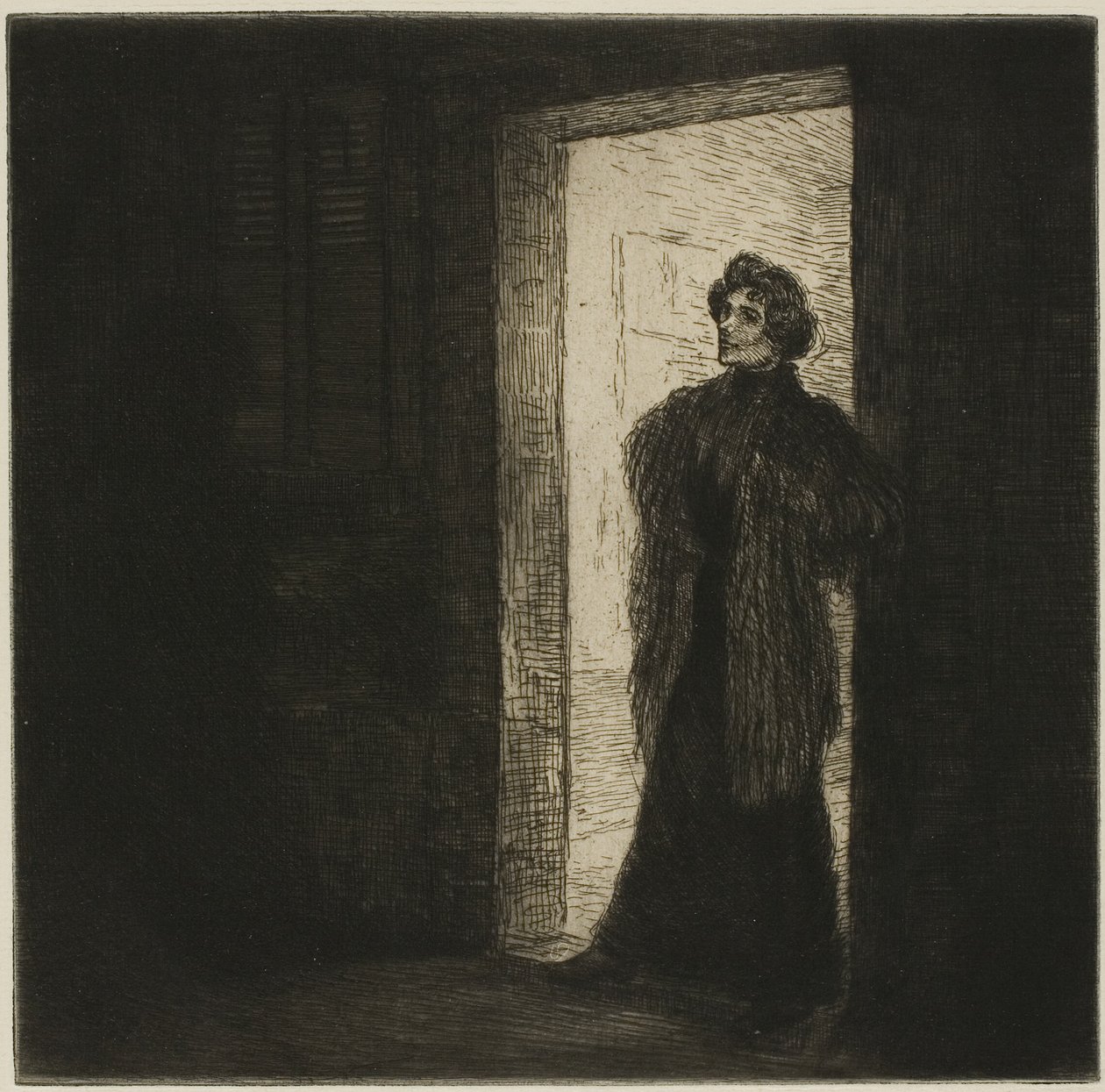 Op de drempel door Théophile Alexandre Pierre Steinlen