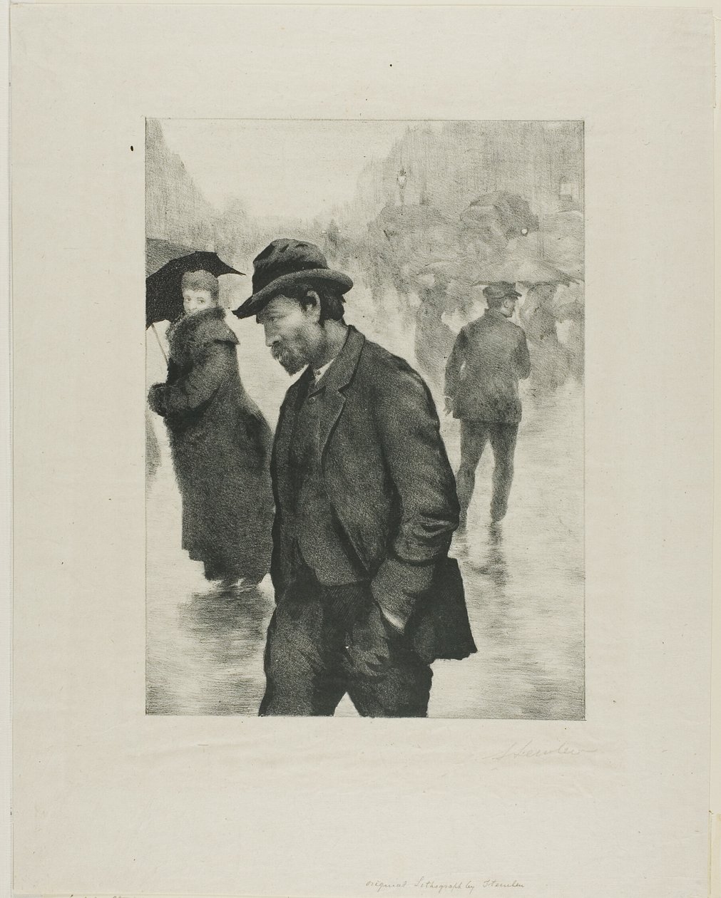 Regenachtige dag, Parijs door Théophile Alexandre Pierre Steinlen
