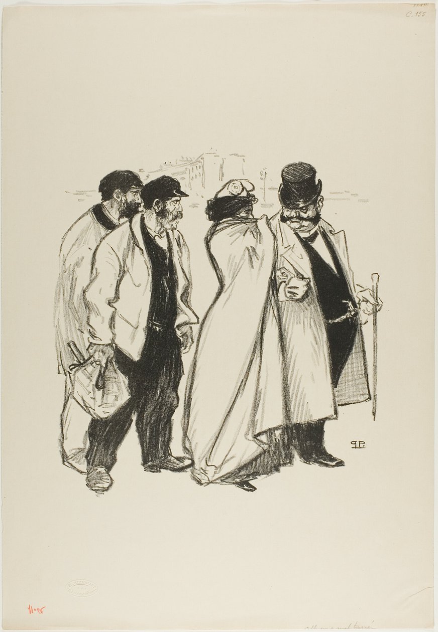 Ze pakte slecht uit! door Théophile Alexandre Pierre Steinlen