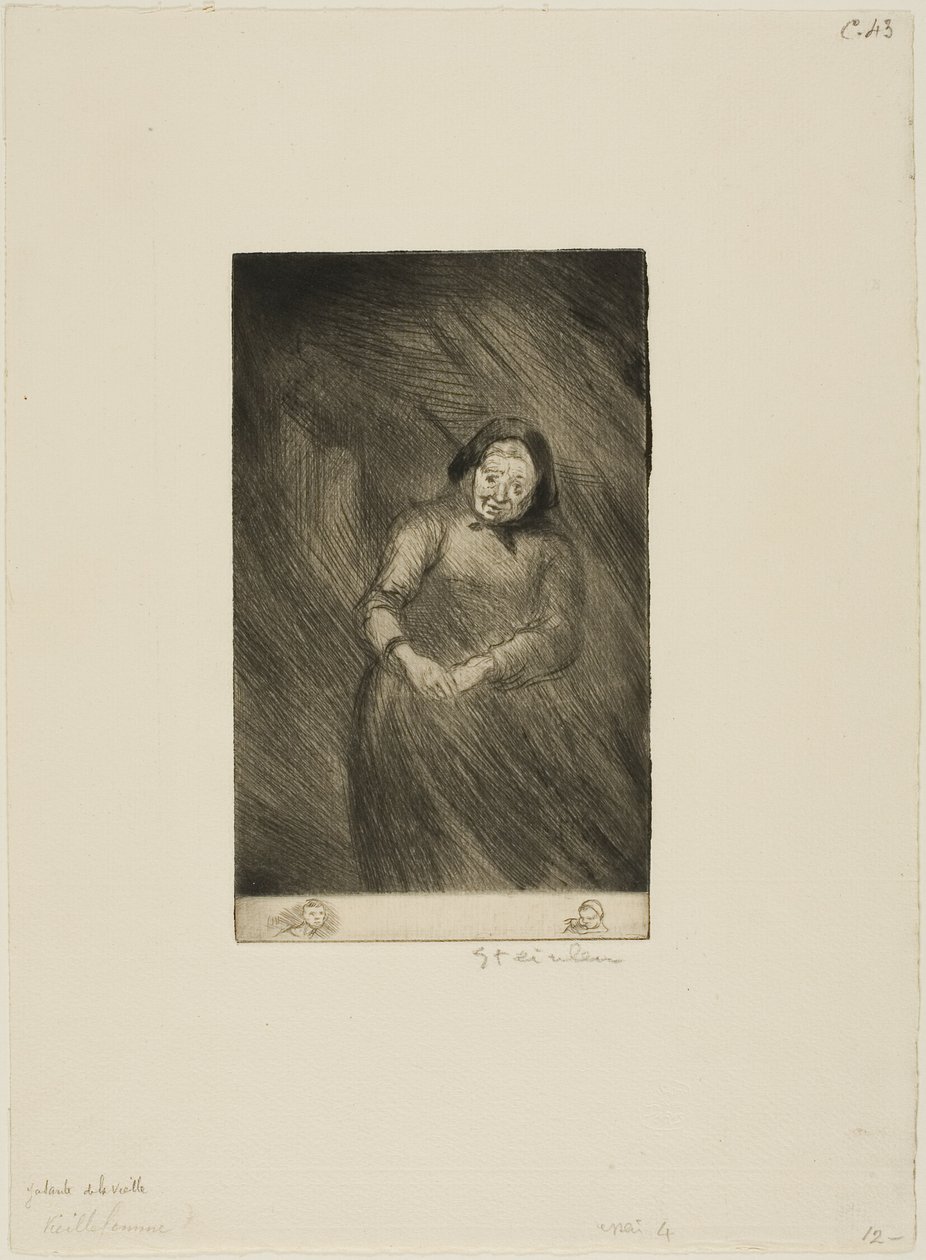 De oude babbelaar door Théophile Alexandre Pierre Steinlen