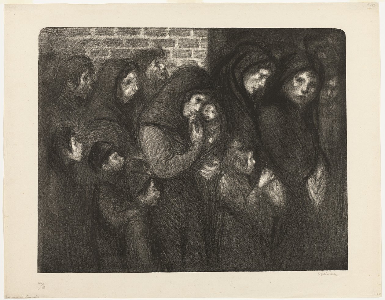 De weduwen van Courrières door Théophile Alexandre Pierre Steinlen