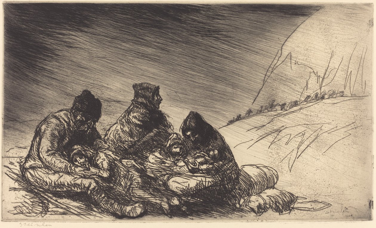 Exodus, 1916 door Théophile Alexandre Steinlen