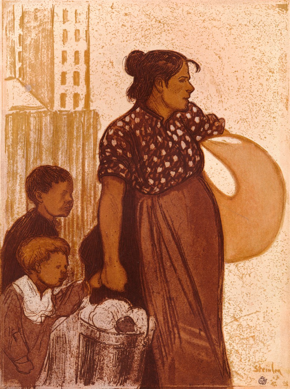 La Blanchisseuse, ca. 1900 door Théophile Alexandre Steinlen