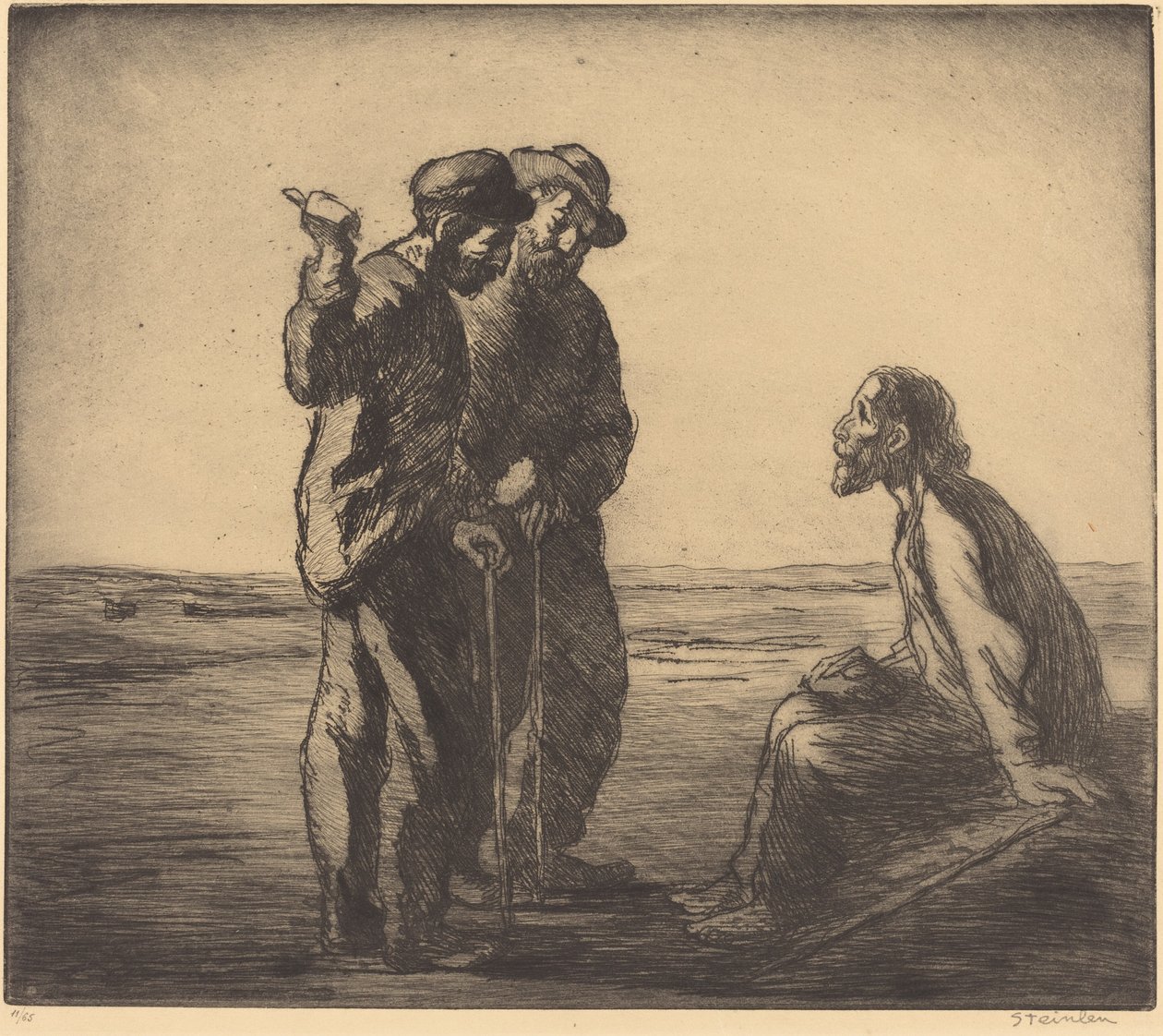 Drie metgezellen (Les trois compagnons) door Théophile Alexandre Steinlen