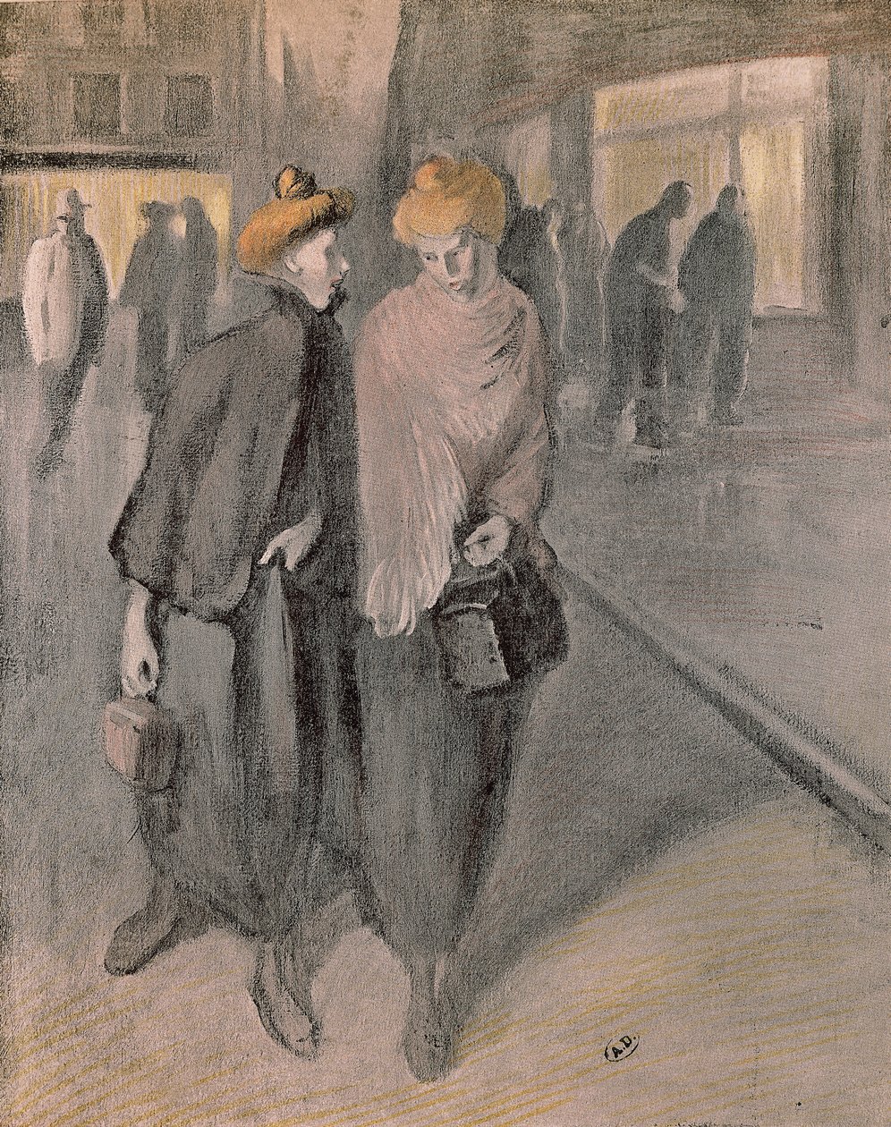 Werkende vrouwen, rond 1900 (tekening) door Théophile Alexandre Steinlen