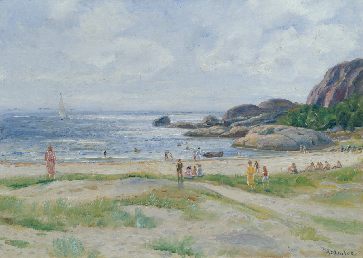 Mensen baden door Thorolf Holmboe