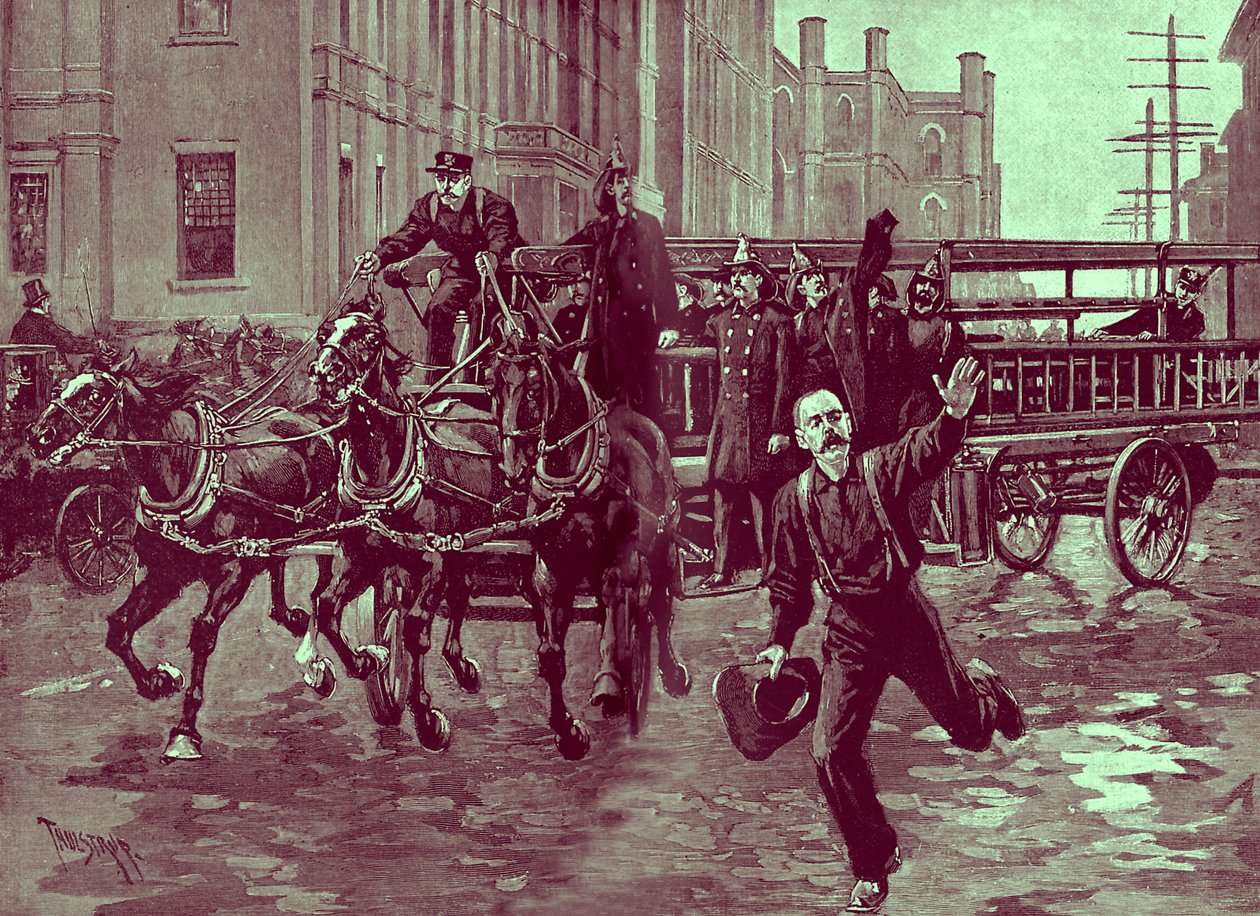 Een haak- en ladderbedrijf in de jaren 1890 door Thure de Thulstrup