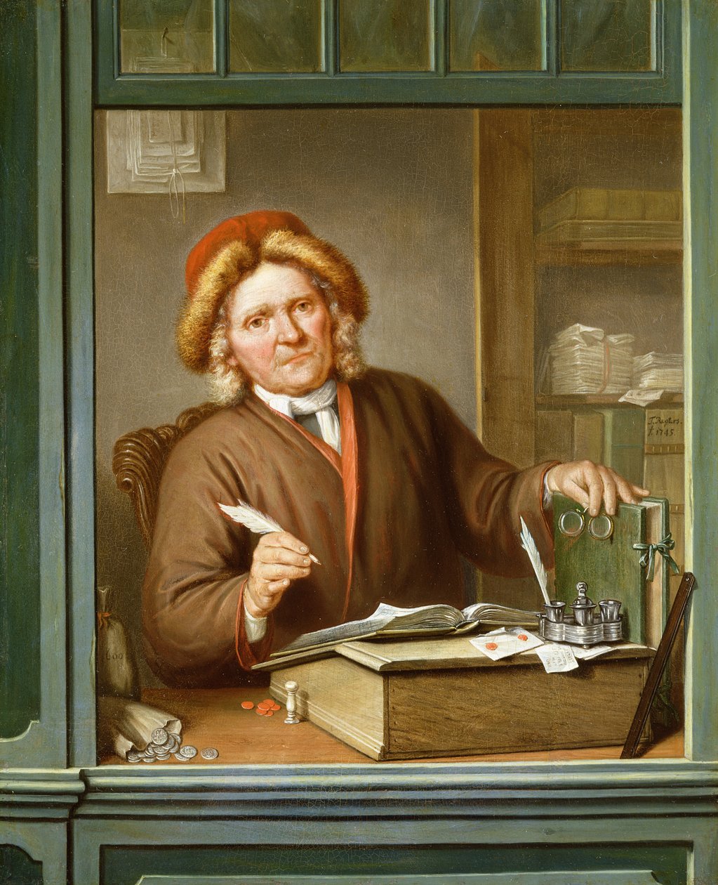 Een belastinginner, 1745 door Tibout Regters