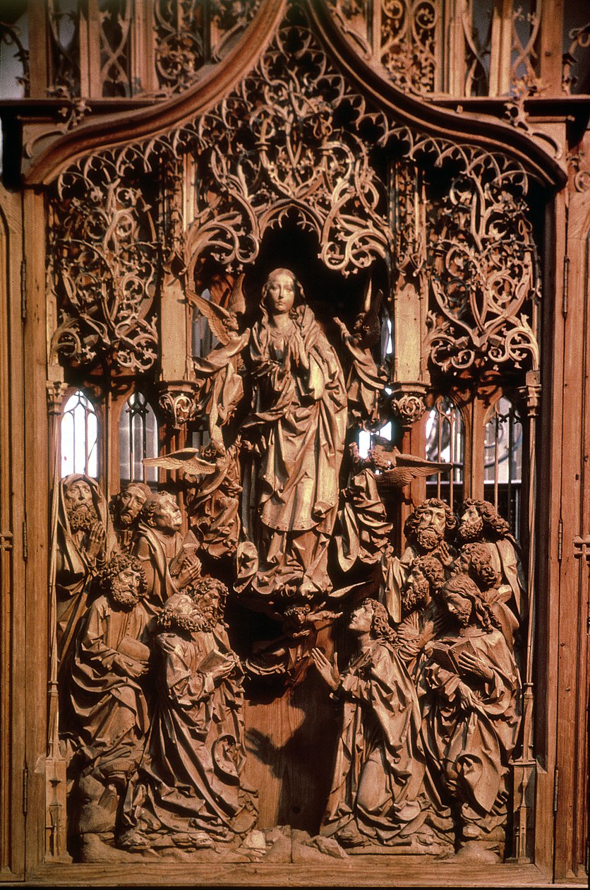 Hemelvaart van de Maagd, centraal paneel van het Marienaltaar, 1505-10 door Tilman Riemenschneider