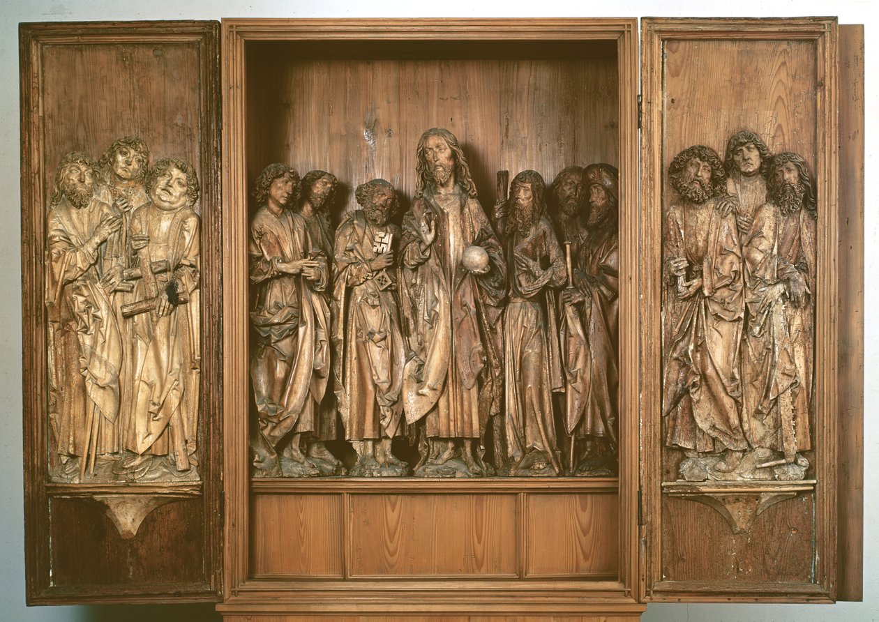 Windsheim Drieluik die Christus met de twaalf apostelen uitbeeldt door Tilman Riemenschneider
